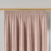 VELVI zavesa z nabiralnim trakom, žamet, roza, gladka, 140x260 cm
