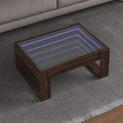 Stolic s beskonacnim LED svjetlima boja hrasta 70x53x30 cm