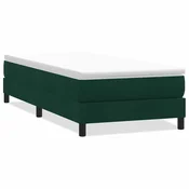 Vidaxl Box spring postelja brez vzmetnico temno zelena 90x220 cm žamet