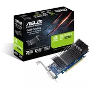 ASUS grafička kartica NVidia GeForce GT 1030 2 GB GDDR5 VGA niskog profila za tihi HTPC (s nosačima za I/O priključke), PCIe 3.0, 1x DVI-D, 1x HDMI 2.0b 90YV0AT0-M0NA00