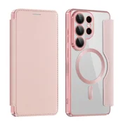 GS Ovitek za Samsung Galaxy S26 Ultra z naslonom, RFID denarnica MagSafe z zaščito kamere, roza