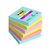 Samolepilni blok, 76x76 mm, 6x90 listov, 3M POSTIT Super Sticky, Cosmic, mešanica barv, 540 listov