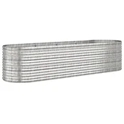 Vidaxl Visoka greda iz cinkanega jekla 296x80x68 cm srebrna