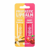 2K Fruitastic odtenek Fresh Vanilla darilni set balzam za ustnice 4,2 g + balzam za ustnice 4,2 g Sweet Cherry