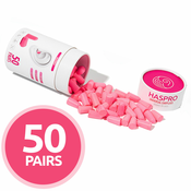 Čepki Za Ušesa Iz Pene - Haspro Tube50 Pink - 50 Parov