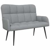 Vidaxl Kavč za 2 osebi Svetlo siva 115 x 61 x 87 cm Blago