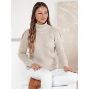 Sweter damski GOLFIVA beżowy Dstreet