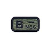Našitek krvne skupine B negativno aku-listje - magnetna podlaga - vezen našitek/značka/emblem