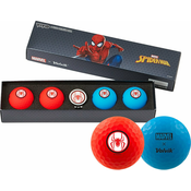 Volvik Vivid Marvel 2.0 4 Pack Golf loptice Spider Man Plus Ball Marker Red/Blue