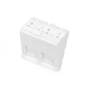 DIGITUS 45x45 mm, 2-port face plate, angled for DN-93802-5-SH, RAL 9003