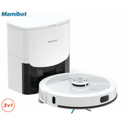 Mamibot EXVAC900S robot usisavač sa stanicom, 3u1 hibrid (usisavanje, metenje, pranje), 4000Pa, LDS 5.0 navigacija, WiFi, aplikacija, 2u1 CRAFT Y stanica, bijeli