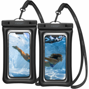 VODOTESEN OVITEK SPIGEN A610 UNIVERSAL WATERPROOF FLOAT CASE 2-PACK BLACK