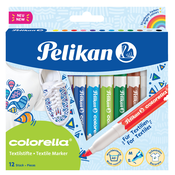 Pelikan Pelikan flomaster za tekstil colorella, kartonska škatla 12, (21655569)