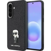 Karl Lagerfeld Fixed Glitter Metal Ikonik zadnji pokrov za Samsung Galaxy A57 črni