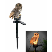 Solarna LED vrtna svetilka rjava sova 43cm 2W