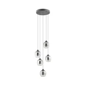 Redo 01-3488 -LED prigušiva luster na sajli KHADI 5xLED/5,2W/230V crna/dimljena