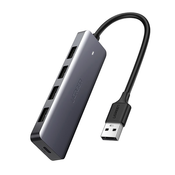 NEW Razdelilnik USB priključkov HUB - 4x USB 3.2 z micro USB napajalnim priključkom sive barve