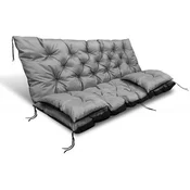 shumee Vrtna blazina 100x60x50 cm + 2 blazini za gugalnico nepremočljiva siva