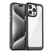 slomart Ovitek Outer Space Case z gelastim okvirjem za iPhone 16 Pro - črn