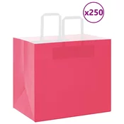 vidaXL vidaXL Papirnate vrečke 250 kosov z ročaji roza 32x22x28 cm, (5000160990)