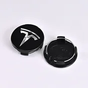 4 kosi pokrovčkov značk za Tesla – 56 mm sredinski pokrovčki platišč za Tesla Model 3, Y, X, S – Barva: Mat Črna-srebrna, Dodatek: Brez