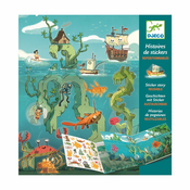 Set knjiga s naljepnicama Djeco Sea Sticker Story