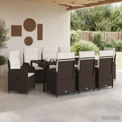Vanjski set za objedovanje 9 pcs Smeda i krem bijela