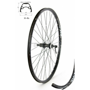 Crosser zadnji tocak x6, dupli zid 28 shimano tx50, kaseta, alu - za disk, crna sa ajletima ( 3000063/LA1-19,20,21 )