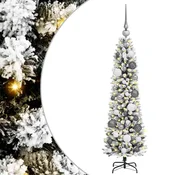Vidaxl Umestno božično drevo Bela 120 cm PVC, kovina in plastika