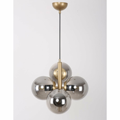 Siva/zlata viseča svetilka s steklenim senčnikom o 15 cm Forte – Squid Lighting