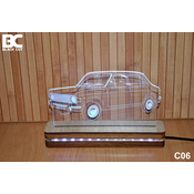 Black Cut 3D Lampa Zelena