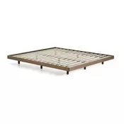 Rjava zakonska postelja iz masivne breze brez vzglavja z letvenim dnom 160x200 cm Norlen – Kave Home