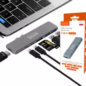 Zenwire 7v1 HUB USB-C HDMI 4K SD Thunderbolt 3.0 adapter USB 3.0 za Macbook Pro Air M1 M2 M3 M4 Zenwire BYL-2011N, (5000187765)