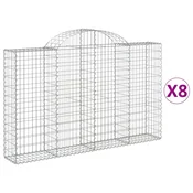 Vidaxl Obokane gabion košare 8 kosov 200x30x120/140cm pocinkano železo