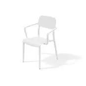 Prosperplast Plastični stol z nasloni za roke RIMO, bel, 55,5 x 57 x 84 cm