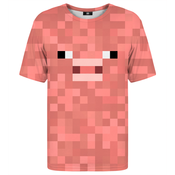 Mr. GUGU i Miss GO Unisexs Pixel Pig majica Tsh2355