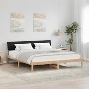 Okvir kreveta Smeda i crna 180 x 200 cm Masivna borovina