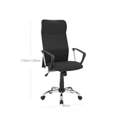 Songmics Pisarniški stol ergonomski pisalni stol 63x63x110 cm črn