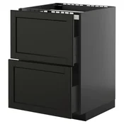 METOD / KNIVSHULT Pod.elem.grej.ploca/2front/2fiok, Crnosiva/Lerhyttan crno bajcovano, 60x60 cm