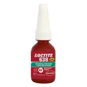 Loctite 638 10 ml zeleno anaerobno lepilo za pritrjevanje ležajev in valjastih delov, visoka trdnost, hitro strjevanje, visoka viskoznost, univerzalno, za vse kovine, odobritev P1 NSF, DVGW, WRAS