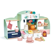 Lesena kavarna Ptičje gnezdo Birds Nest Café Tender Leaf Toys z dodelanimi dodatki in nalepkami