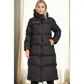 Z9756 DEWBERRY WOMENS PUFFER COAT-BLACK