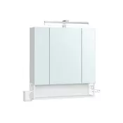 Songmics Kopalniška omarica z ogledalom 165x70x75 cm bela