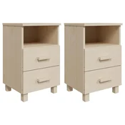 Vidaxl Nočna omarica HAMAR 2 kosa medeno rjava 40x35x62 cm trden les