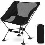 HOME & MARKER® Prenosni zložljiv stol 55×62×30?cm, ergonomski, črn z Oxford blazino | PACKSEAT