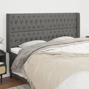 Vidaxl vidaXL Vzglavnik s krilci temno siv 183x16x118/128 cm blago