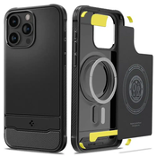 SPIGEN Rugged Armor MAG ovitek, združljiv z MAGSAFE za IPHONE 15 PRO MAX mat črna