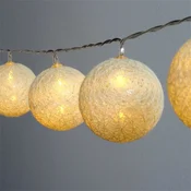 Iris sferična 6 cm/šareno tkani/1,5 m/topla bijela/10 LED dioda/USB niz lampica, svjetlosna dekoracija 104-12