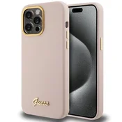 Guess Silikonski ovitek za iPhone 15 Pro, roza