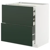 METOD/MAXIMERA Podstav omr 2lč/2nzk/1sre/1vsk prd, bela/Havstorp globoka zelena, 80x60 cm